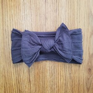 Baby Bling Bows charcoal cable knit knot